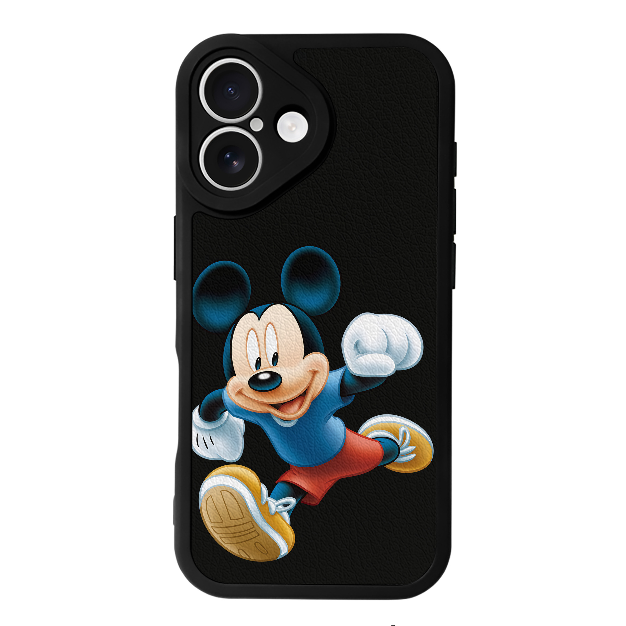 （画像用） ミッキーマウス Mickey Mouse 【iPhone 16シリーズ対応】シリコンスマホケース（レザー調） 材質：シリコン